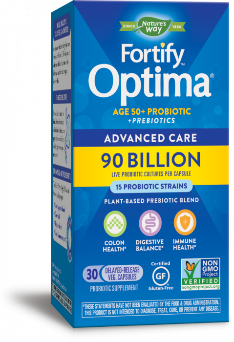 Фортифай Оптима пробиотик за 50+ години + 90 милиарда активни пробиотици Nature’s Way, 30 капсули