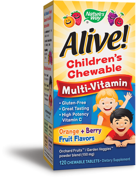 Алайв дъвчащи мултивитамини за деца Nature's Way 1,55 г х 120 таблетки