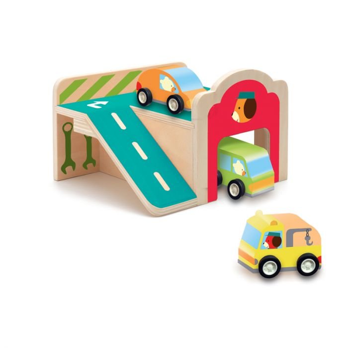 Дървена играчка Djeco 'Мини гараж' 