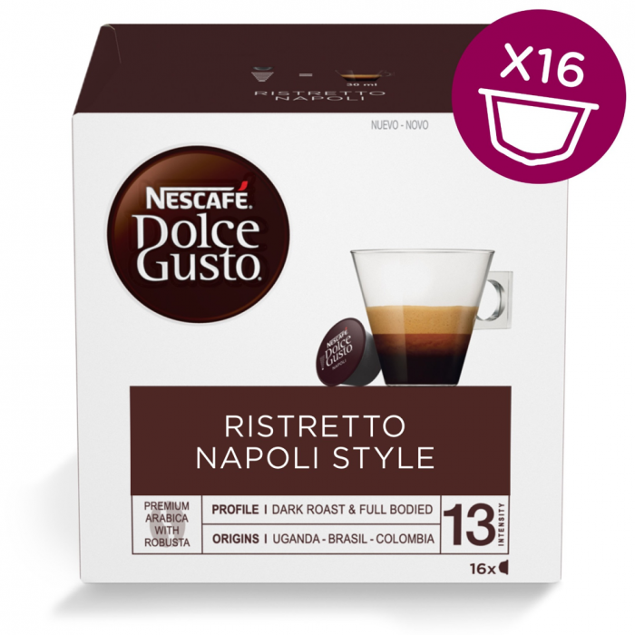3 кутии по 16 броя кафе-капсули Nescafe Dolce Gusto RISTRETTO NAPOLI