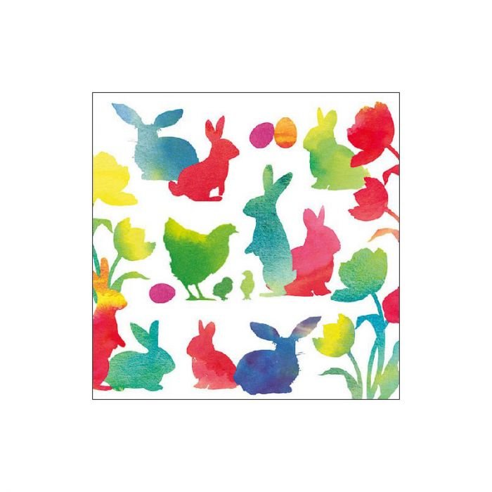 Коктейлна салфетка Ambiente  Easter silhouettes red 25/25 см