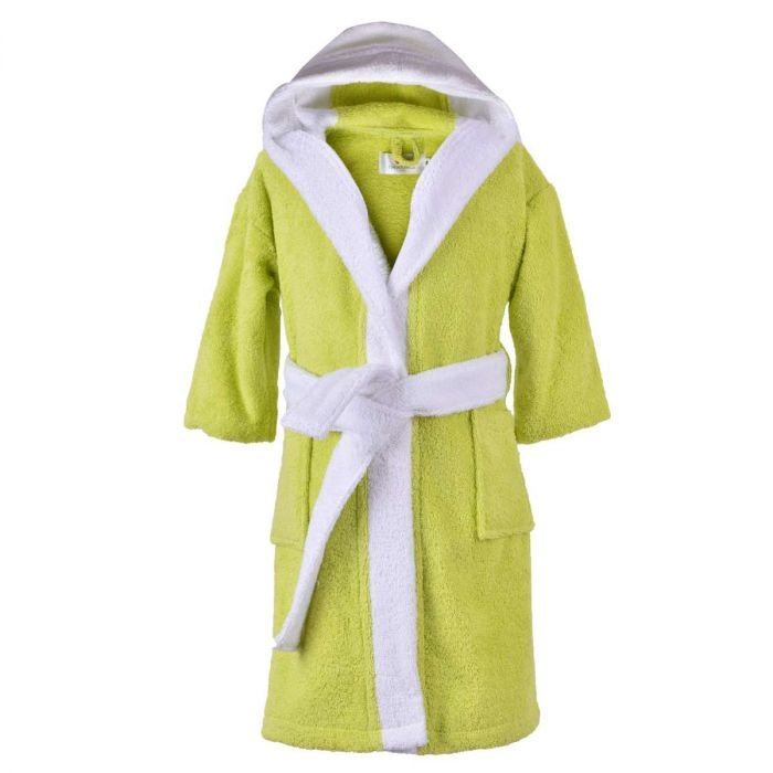 Детски халат за баня PNG зелен/бял цвят, различни размери