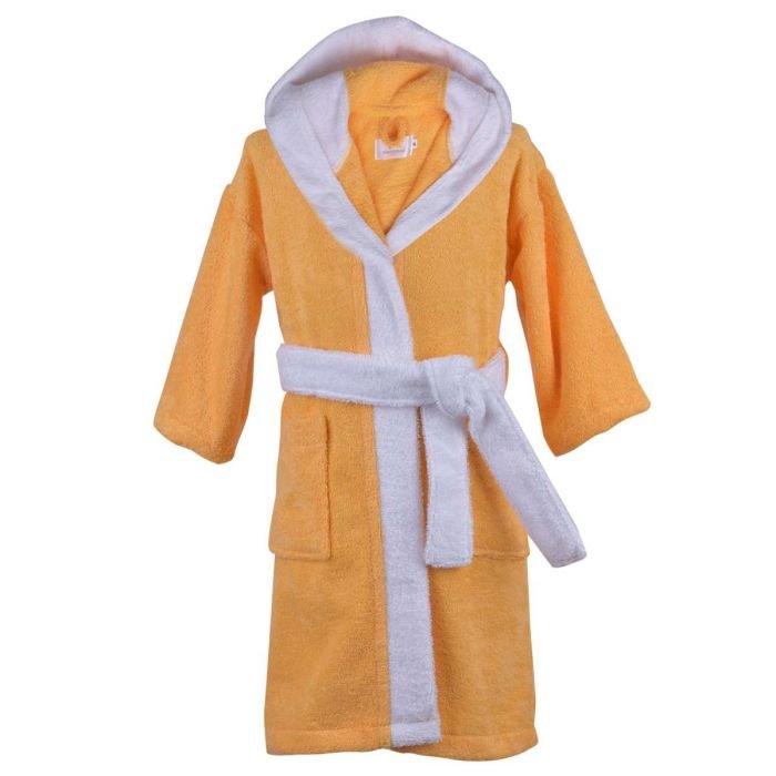 Детски халат за баня PNG жълт/бял цвят, различни размери