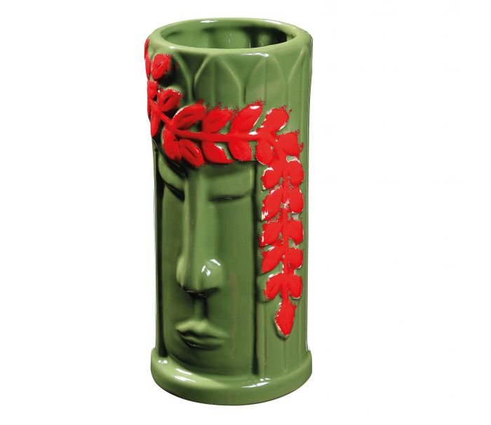 Чаша за коктейли глава Cilio Moai Tiki 450 мл, зелена