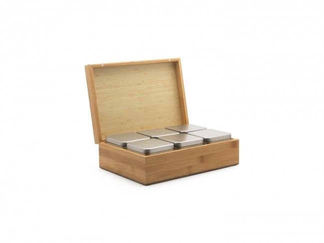 Бамбукова кутия за чай с 6 канистера Bredemeijer 