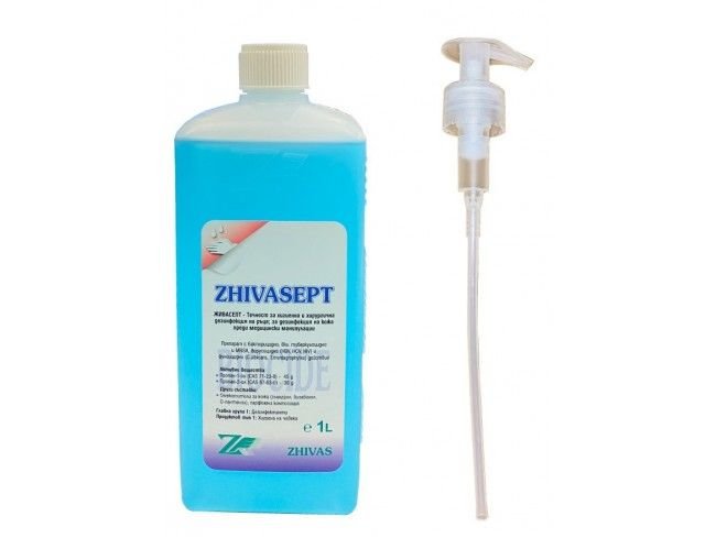 Препарат за дезинфекция на алкохолна основа Zhivasept, без измиване, 1 л