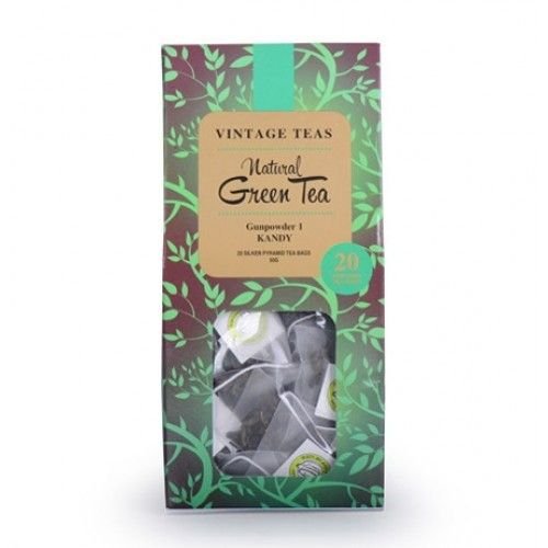 Натурален зелен цейлонски чай 'Gunpowder' Vintage teas 20 броя, 2,5 г