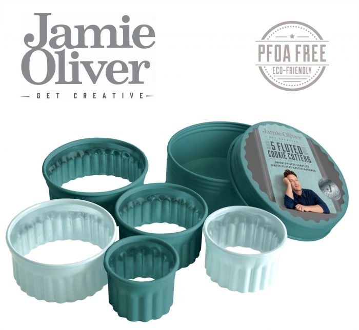 Комплект от 5 броя вълнообразни форми за десерти и ястия Jamie Oliver - цвят атлантическо зелено / светлосиньо