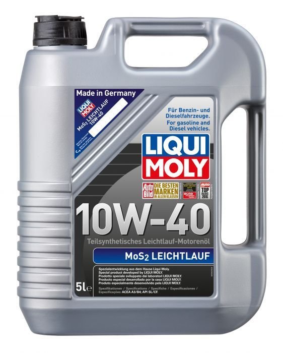 Полусинтетично моторно масло с молибден Liqui Moly SAE 10W-40 лек ход, 5 л