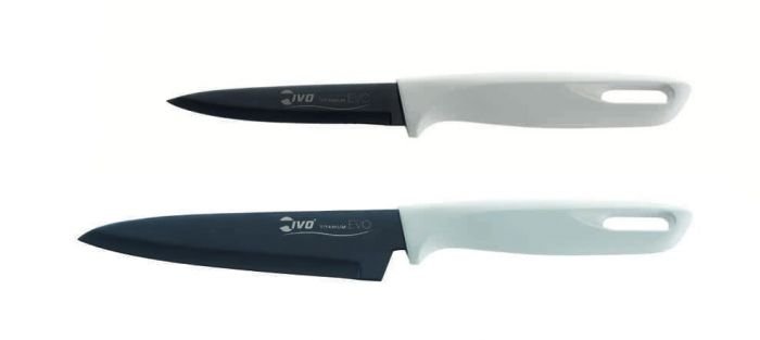 Комплект от 2 бр. кухненски ножа IVO Cutelarias Titanium Evo - бели дръжки
