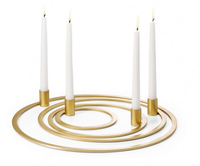  Свещник от 4 части Philippi Four Rings - цвят златен