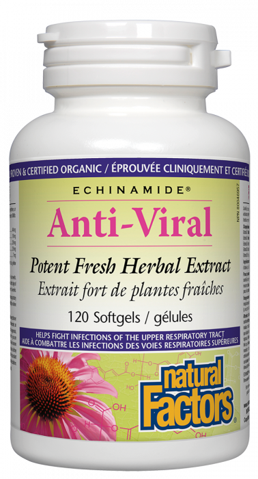 Анти-вирал Natural Factors Ehinamide ®, 60 софтгел капсули 