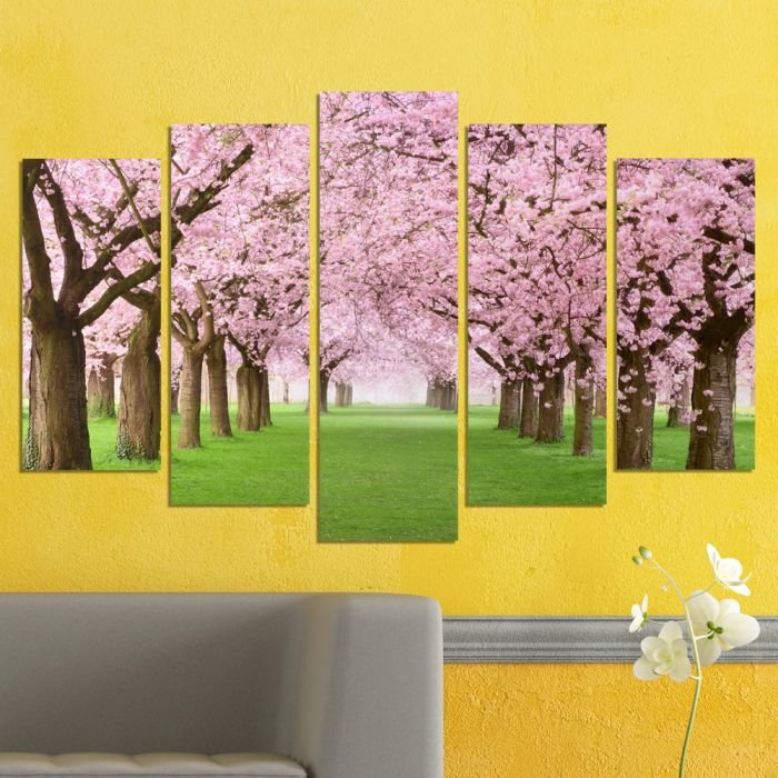 Декоративeн панел за стена с пролетна импресия в розово Vivid Home