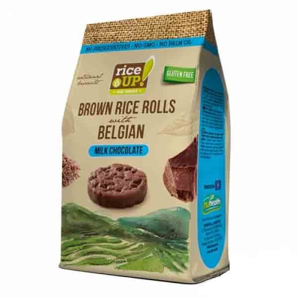 Оризови бисквити Rice up млечен белгийски шоколад 50 г