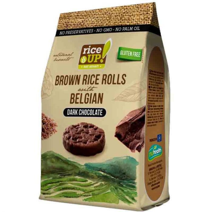 Оризови бисквити Rice up черен белгийски шоколад 50 г