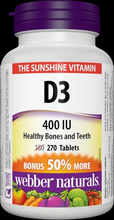 Витамин D3 Webber Naturals, 270 таблетки