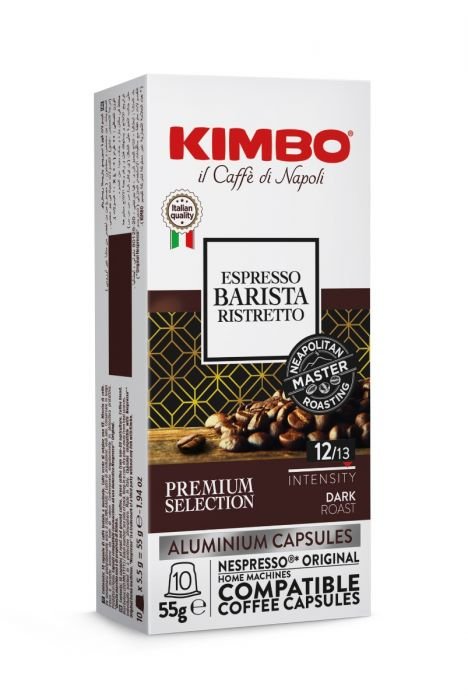 Алуминиеви Nespresso съвместими кафе капсули Kimbo Ristretto - 10 бр х 5,5 г	