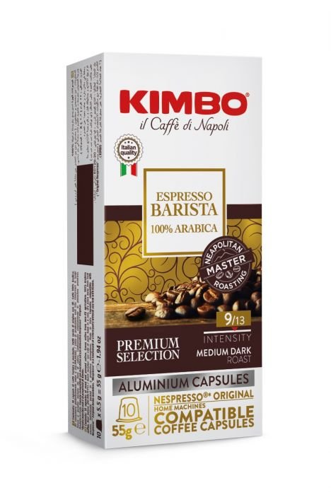 Алуминиеви кафе капсули за Nespresso Kimbo Barista - 10 бр х 5,5 г	