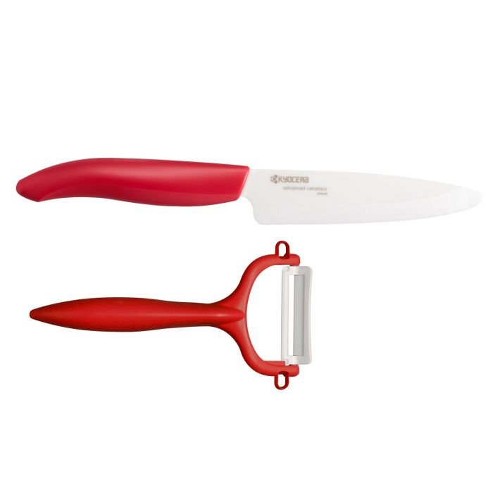 Комплект нож с белачка в кутия Kyocera 11 см - червен