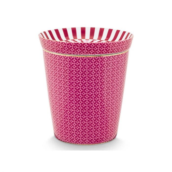 Чаша с чиния Pip Studio Royal Tiles, 230 мл, тъмно розово