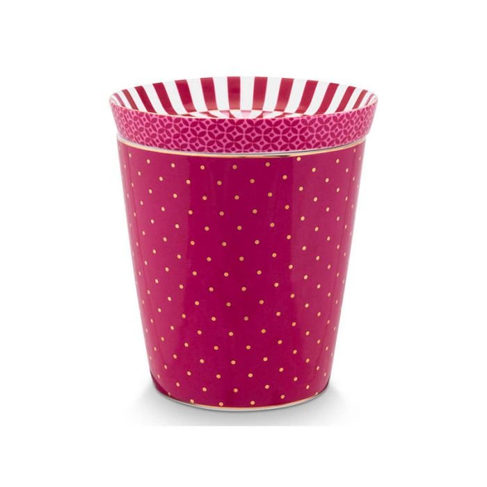 Чаша с чиния Pip Studio Royal Tiles, 230 мл, тъмно розово