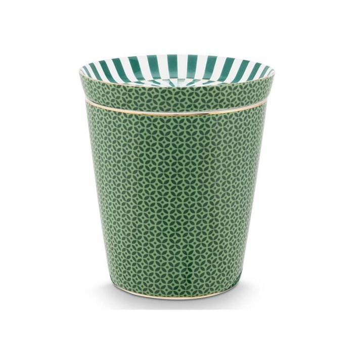 Чаша с чиния Pip Studio Royal Tiles, 230 мл, тъмно зелен