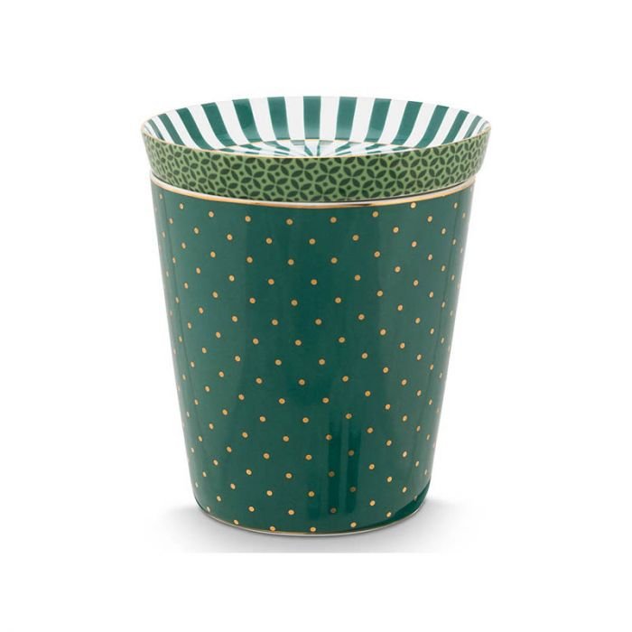 Чаша с чиния Pip Studio Royal Dots 230 мл, тъмно зелен