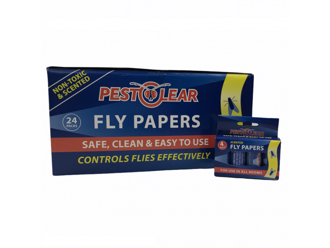 Спирала-капан с лепило за мухи и други летящи насекоми Pestclear, 12 х 4 броя