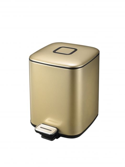 Кош за отпадъци с педал Eko Regent 6 л - цвят златно шампанско