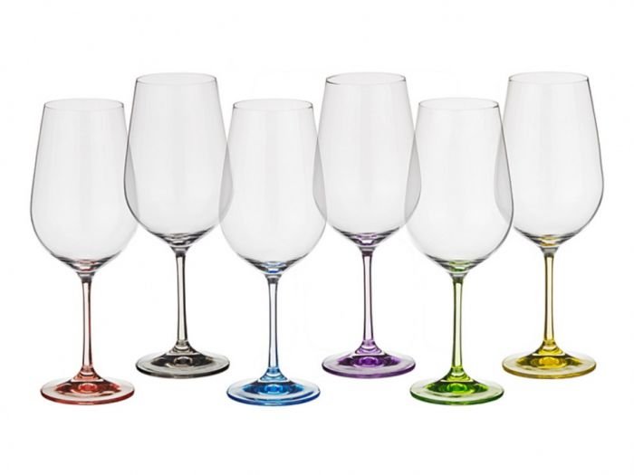 Комплект 6 бр. чаши за вино Bohemia Crystalex Rainbow 350 мл