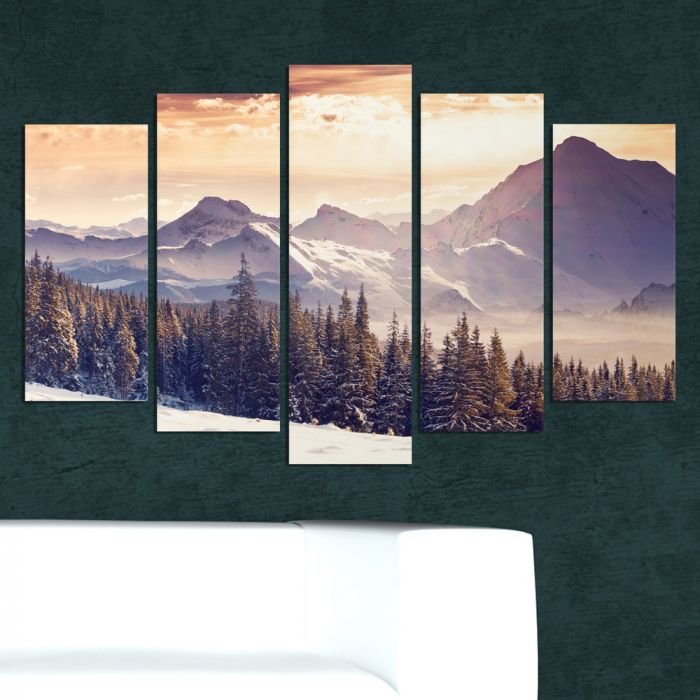 Декоративeн панел за стена със зимен планински пейзаж Vivid Home