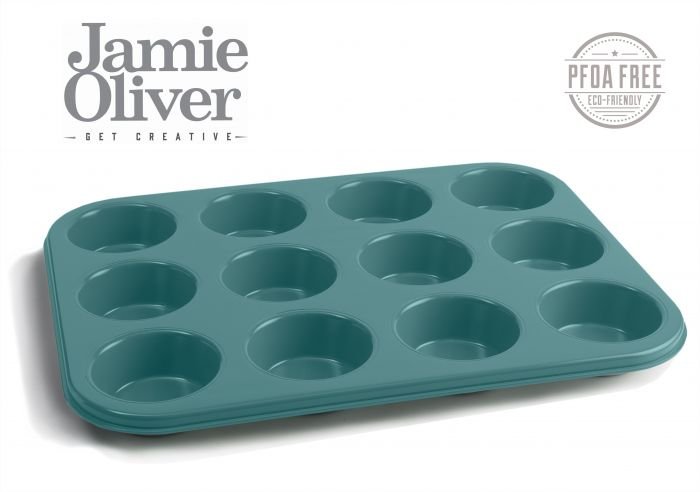 Форма за 12 броя мъфини Jamie Oliver 35/ 27 см - цвят атлантическо зелено