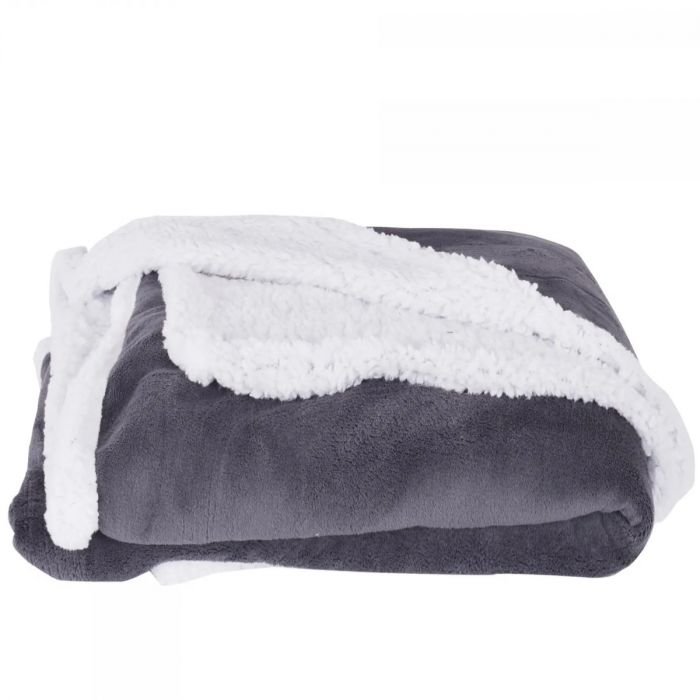 Одеяло PNG дабъл фейс, полиестер, 140/200 см, сив