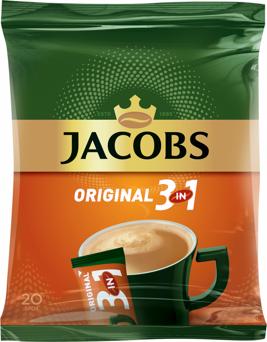 Разтворима кафе напитка Jacobs 3in1 Мултипак 20 брoя / 20 x 18 г
