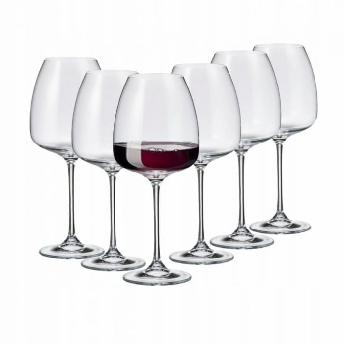 Комплект 6 броя чаши за вино Bohemia Crystalite Anser, 610 мл
