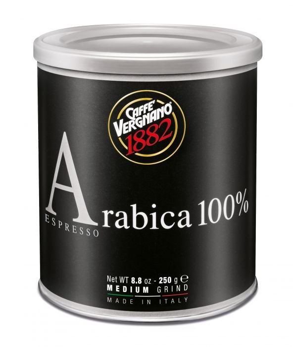 Мляно кафе Vergnano Arabica 100% Moka метална кутия - 250 г	
