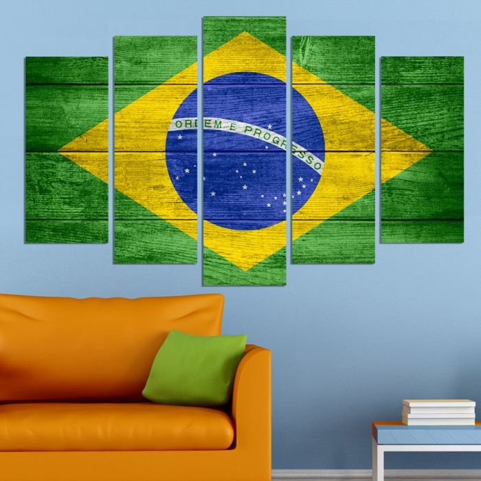 Декоративeн панел за стена с дизайн флагът на Бразилия Vivid Home