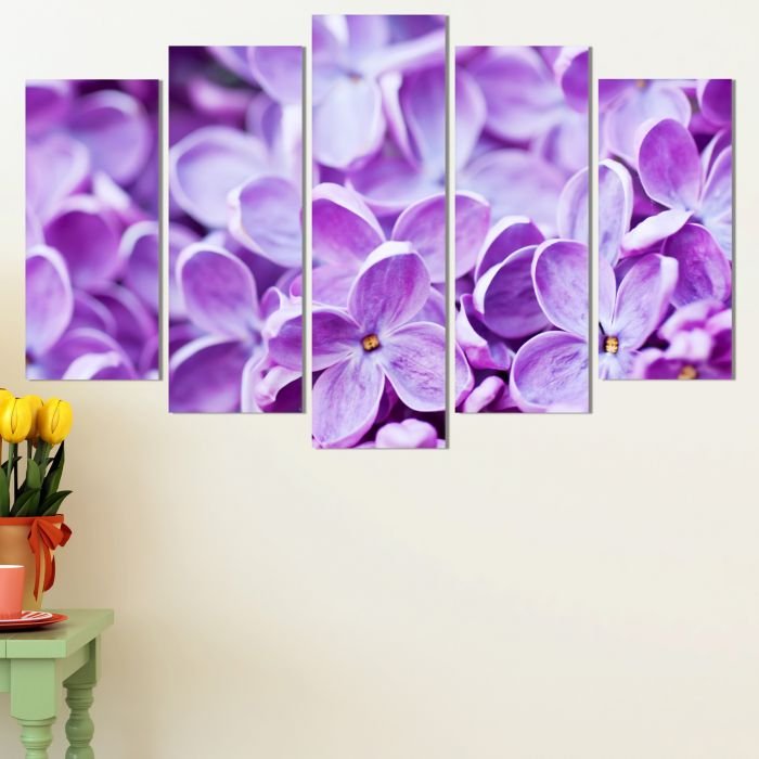 Декоративен панел за стена с флорален дизайн в лилава гама Vivid Home