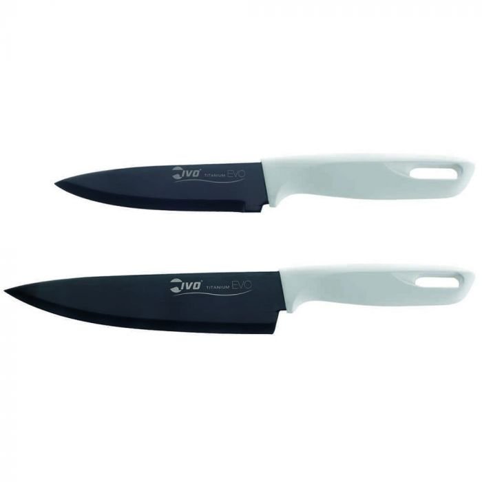 Комплект от 2 бр. кухненски ножове на майстора IVO Cutelarias Titanium Evo - бели дръжки