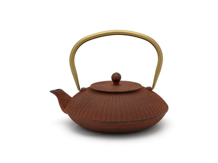 Чугунен чайник Bredemeijer Linhai - цвят тухла, 1.1 л