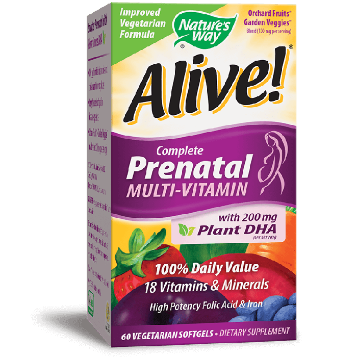Мултиватимини за бременни с растителна  DHA Nature's Way Alive!