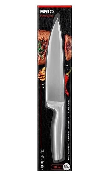 Нож за месо Brio Metallica, 20 см, иноксова дръжка