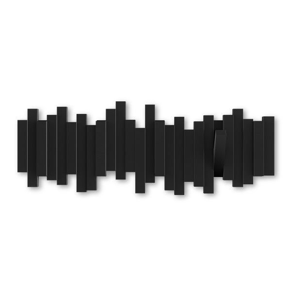 Закачалка за стена с 5 бр. закачалки Umbra Sticks - цвят черен