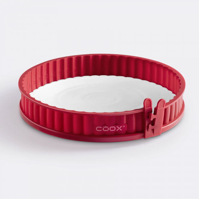 Силиконова форма за киш с порцеланова основа Coox - Ø 26, червена