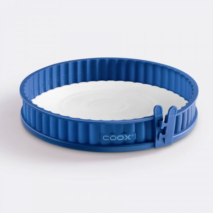 Силиконова форма за киш с порцеланова основа Coox - Ø 26, синя
