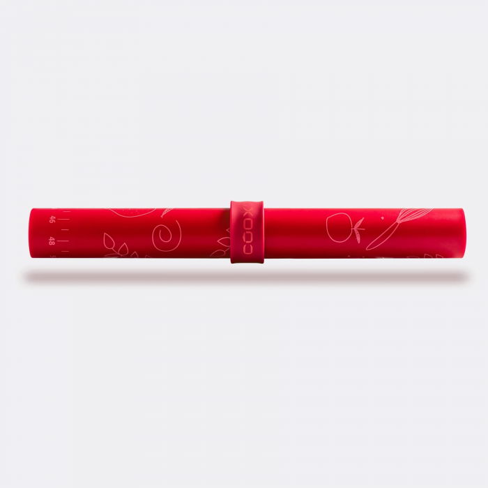 Силиконова подложка за печене и разточване размер XL Coox - 60 х 40 см, червена