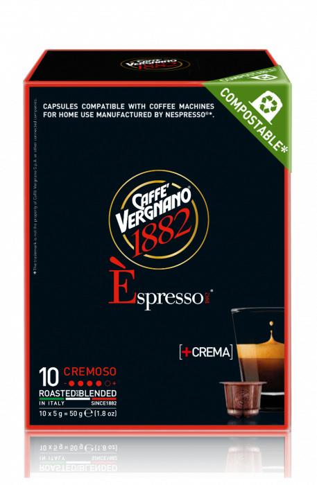 Капсули Vergnano E'spresso Cremoso Nespresso - 10 бр х 5 г 