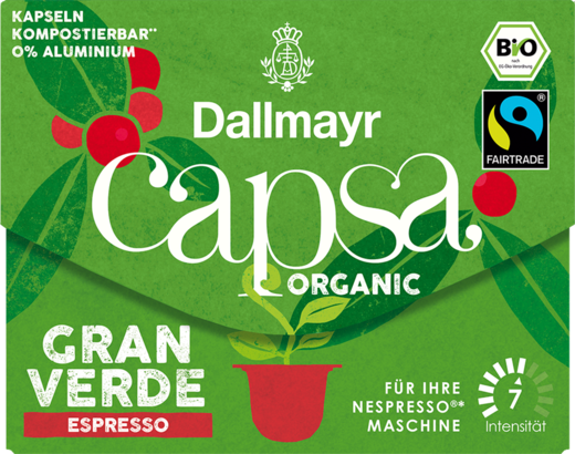 Кафе капсули Dallmayr Gran Verde capsa Lungo Espresso, 10 броя