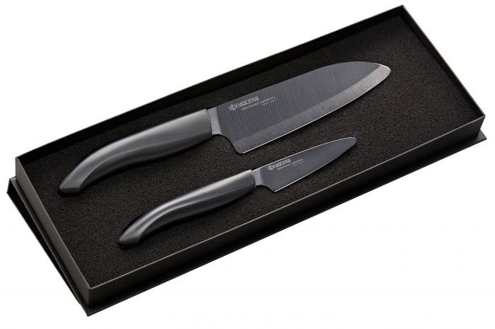 Комплект от 2 броя керамични ножове Kyocera в подаръчна кутия