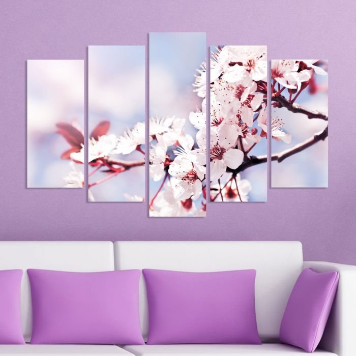 Декоративен панел за стена с разцъфнало пролетно дръвче Vivid Home